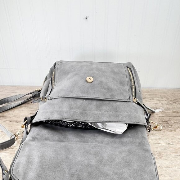 Braided Suede Gray Boho Handbag by Juniper & Joy New with Tags - Picture 2 of 11